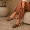 Milan women's caramel mules alternate angle