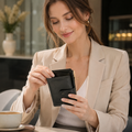 As women's black wallet alternate angle