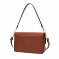 Montmartre women's brown shoulder bag flap pocket detail