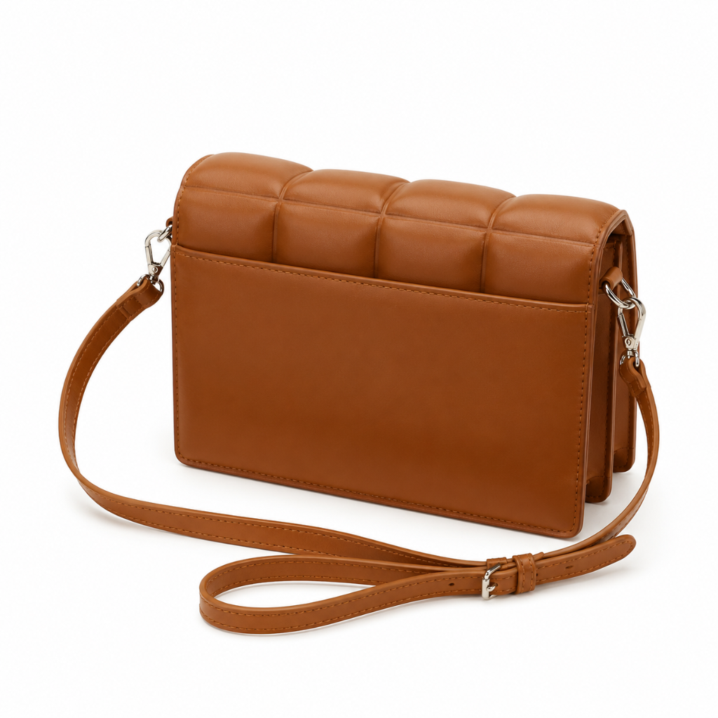 Portofino women's light brown shoulder bag side profile