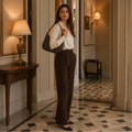Sorbonne women's dark brown shoulder bag strap detail
