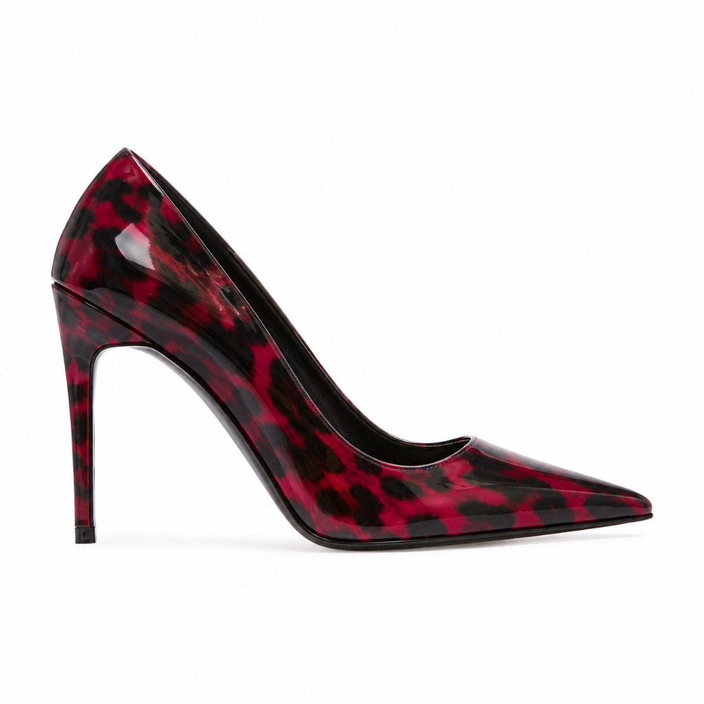 Strasbourg women's red leopard print court shoes