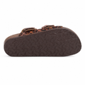 Colmar women's brown leopard-print sandals T-bar buckle detail