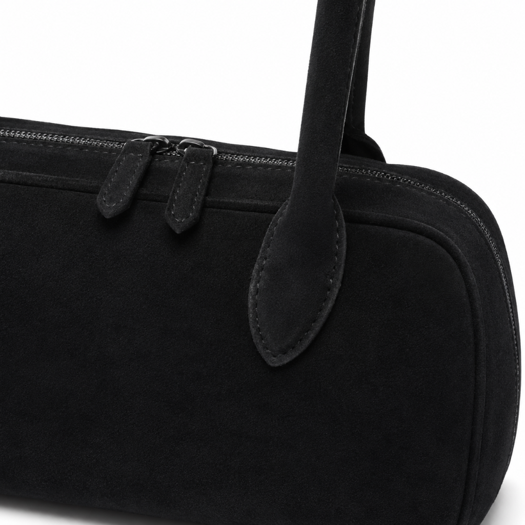 Luxembourg women's black shoulder bag side profile
