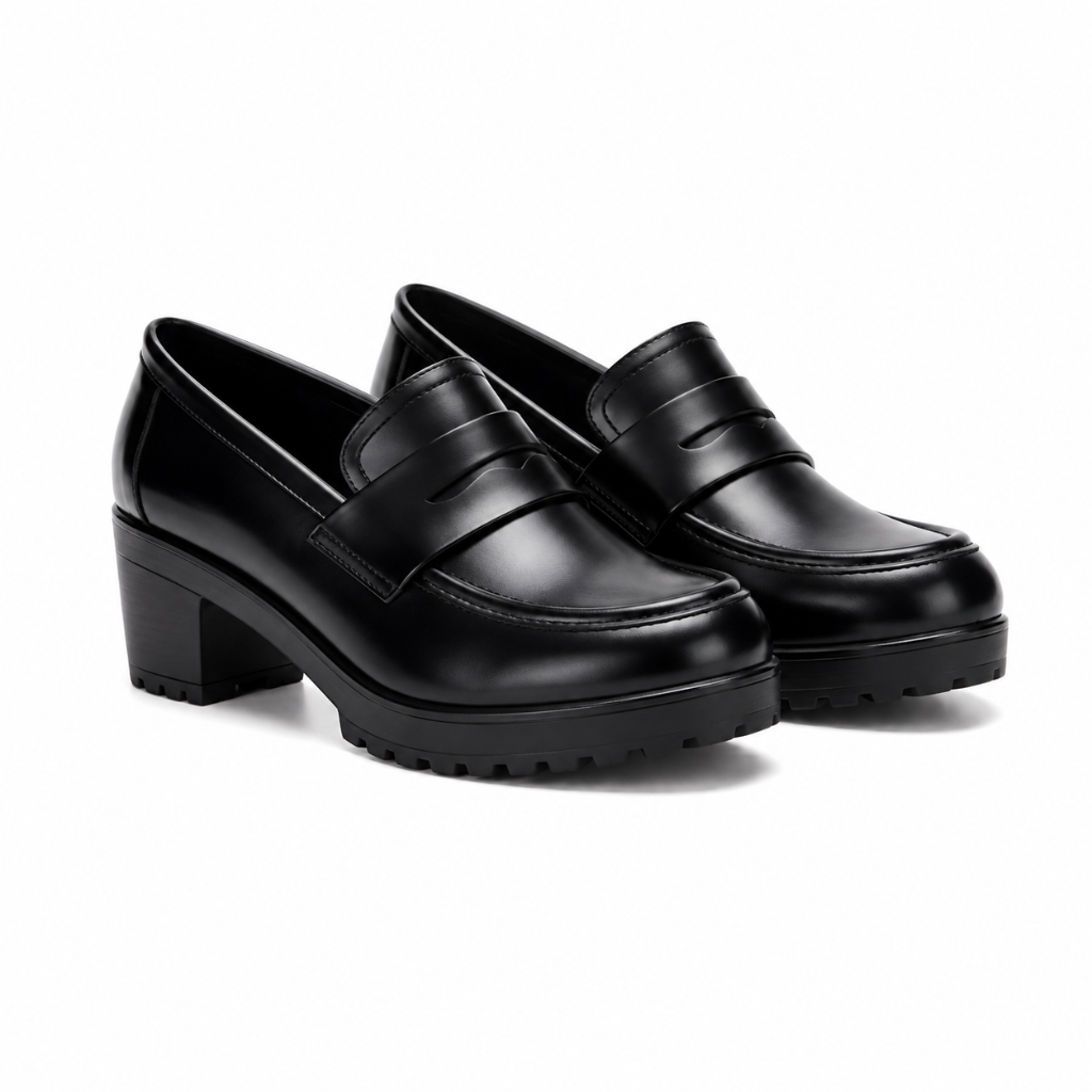 Marseille women's black loafers upper detail