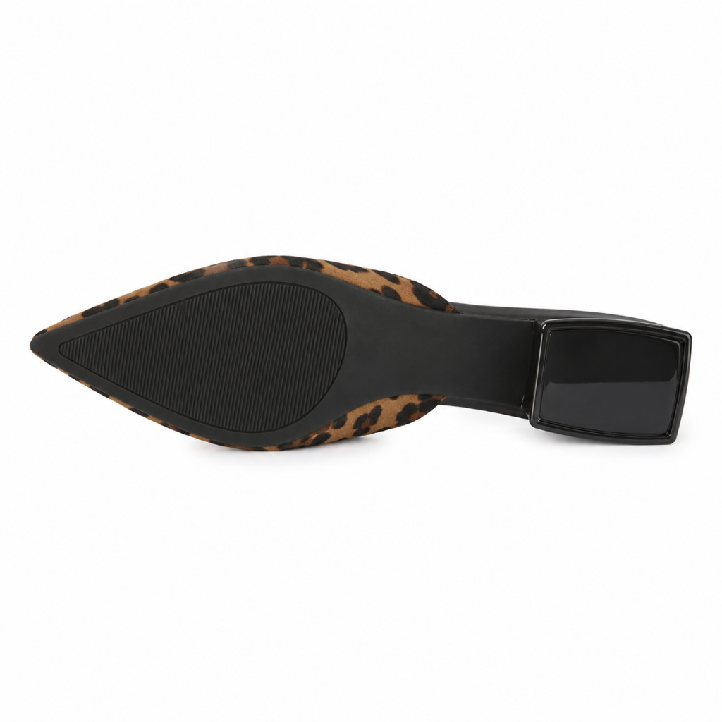 Rome women's leopard-print mules upper detail