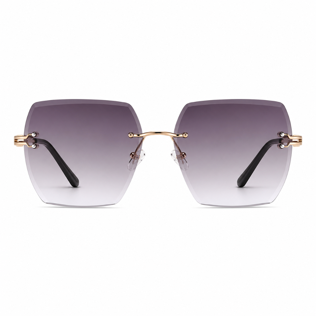 Ibiza women's gold alloy frame detail