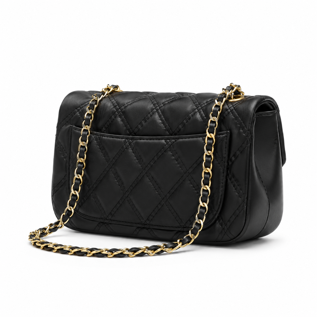 Louvre women's black shoulder bag material detail