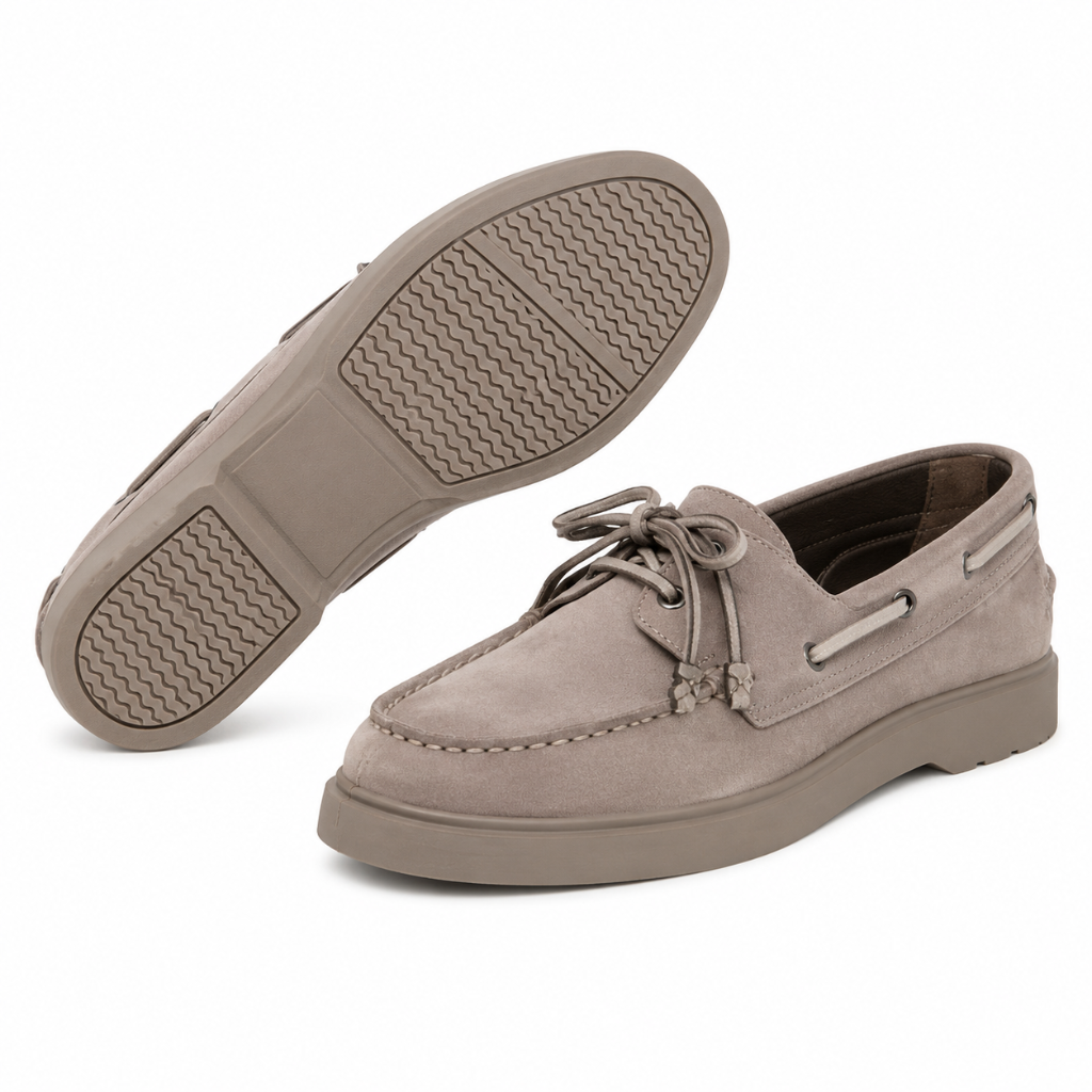 Cannes women's khaki loafers upper detail