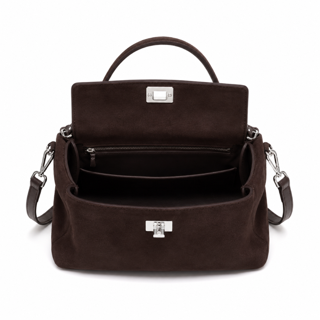 Marais women's burgundy tote bag interior detail