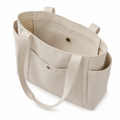 Amalfi women's white tote bag Oxford material detail