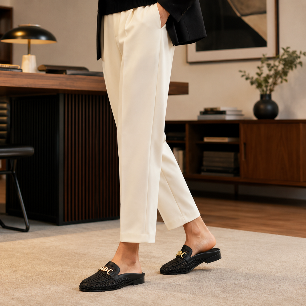 Opera women's black mules alternate angle