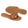 Nice women's caramel sandals upper detail