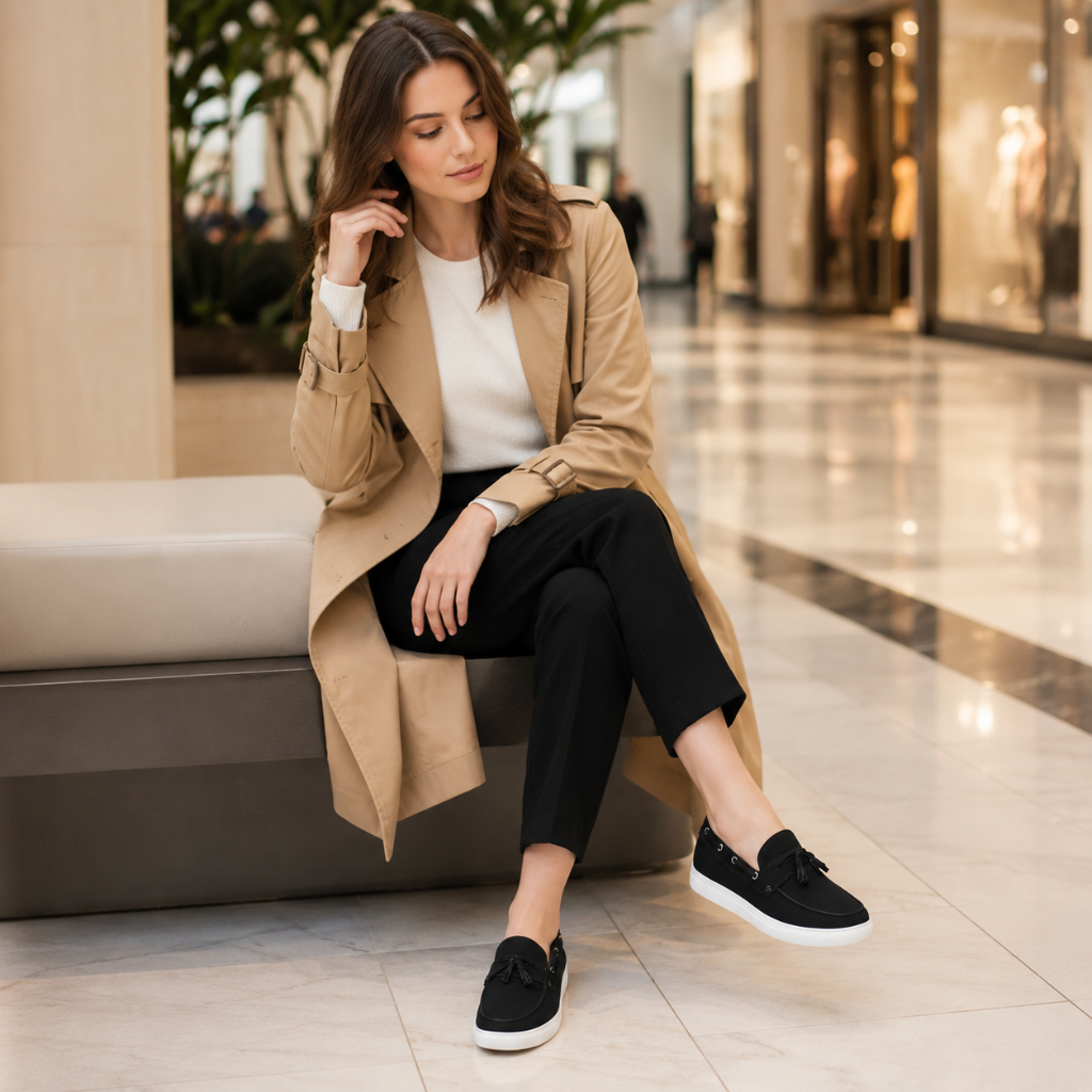 Monaco women's black loafers additional view