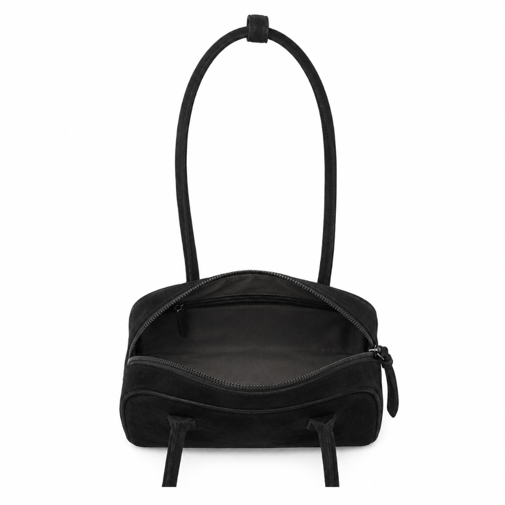 Luxembourg women's black shoulder bag interior detail