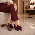 Strasbourg women's burgundy loafers alternate angle