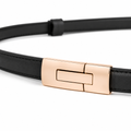 Prague black leather belt strap detail