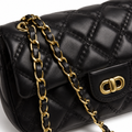 Louvre women's black shoulder bag side profile