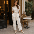 Vienna women's white leather belt product detail