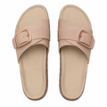 Deauville women's beige suede sandals full-grain leather insole detail