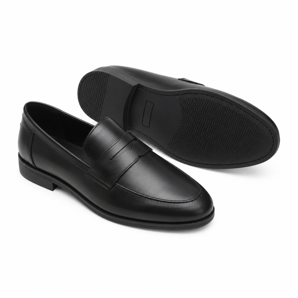 Bordeaux women's black loafers upper detail