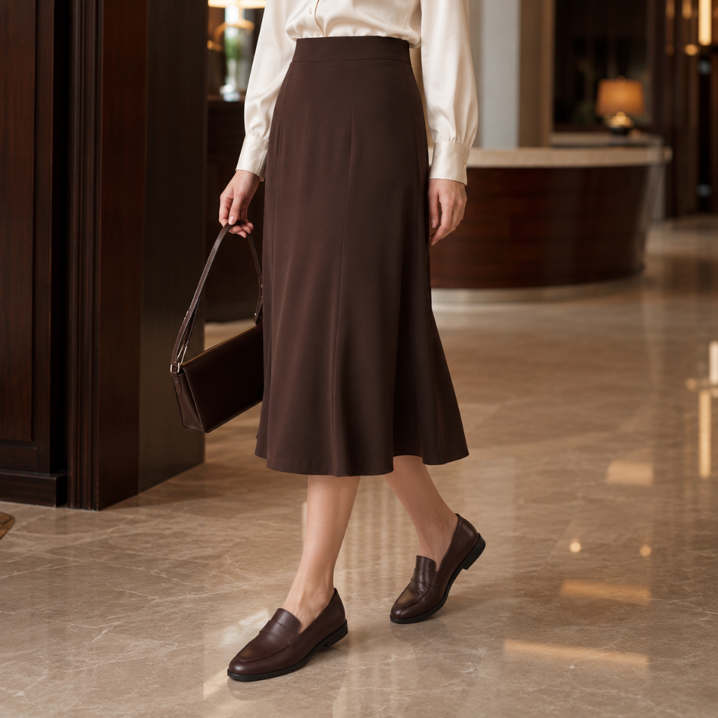 Bordeaux women's dark brown loafers alternate angle