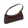 Capri women's dark brown handbag half-moon silhouette