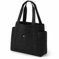 Amalfi women's black tote bag Oxford material detail