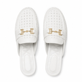 Opera women's white mules upper detail