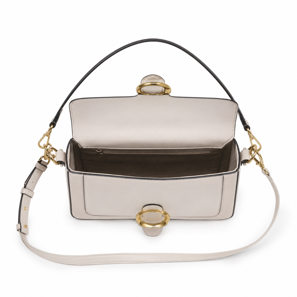 Montmartre women's white shoulder bag interior detail