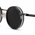Dubrovnik black circular sunglasses side profile