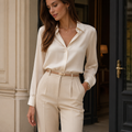 Prague women's nude leather belt alternate view
