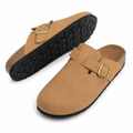 Loire women's caramel sandals buckle detail
