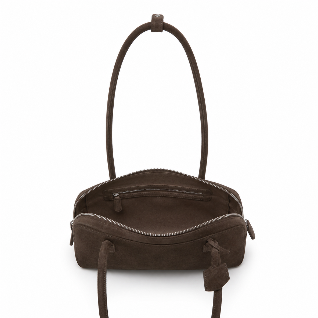 Luxembourg women's brown shoulder bag interior detail
