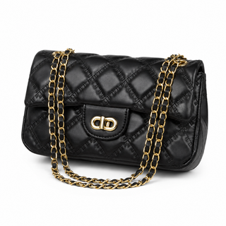 Louvre women's black shoulder bag