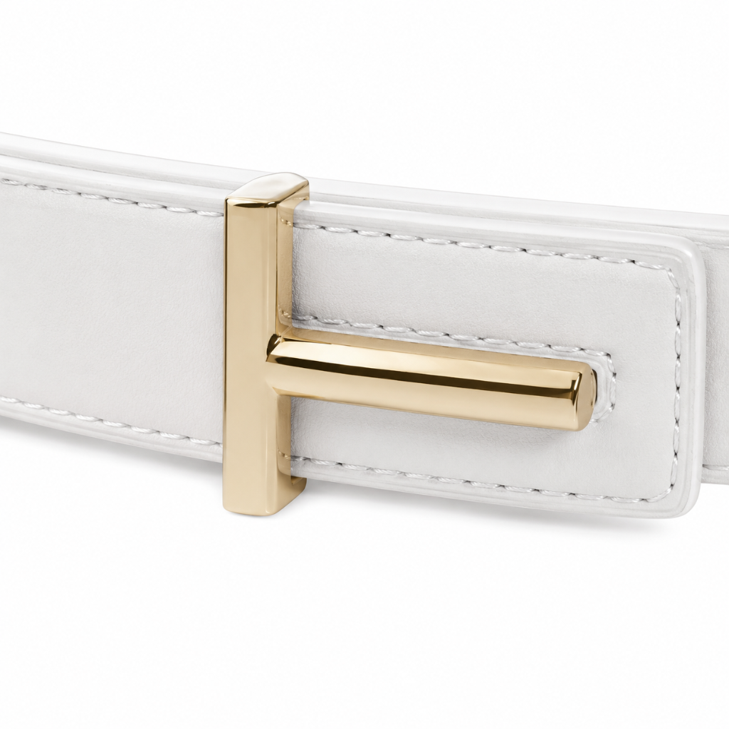Granada white split-leather strap detail