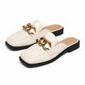 Tuileries women's white mules side profile