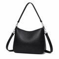 Opera women's black shoulder bag zip closure detail