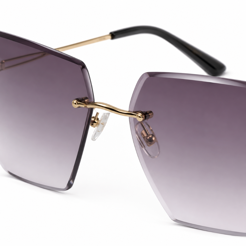 Ibiza women's gold and grey sunglasses side profile