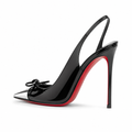 Loire women's black court shoes heel detail