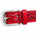 Sevilla red split-leather belt strap detail