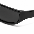 Zurich black narrow rectangular sunglasses side profile