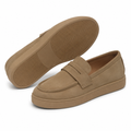 Annecy women's khaki loafers upper detail