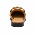 Tuileries women's caramel mules heel detail