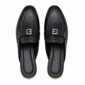 Luxembourg women's black mules sole detail