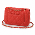 Louvre women's red shoulder bag material detail