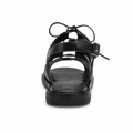 Monaco women's black sandals fastening detail