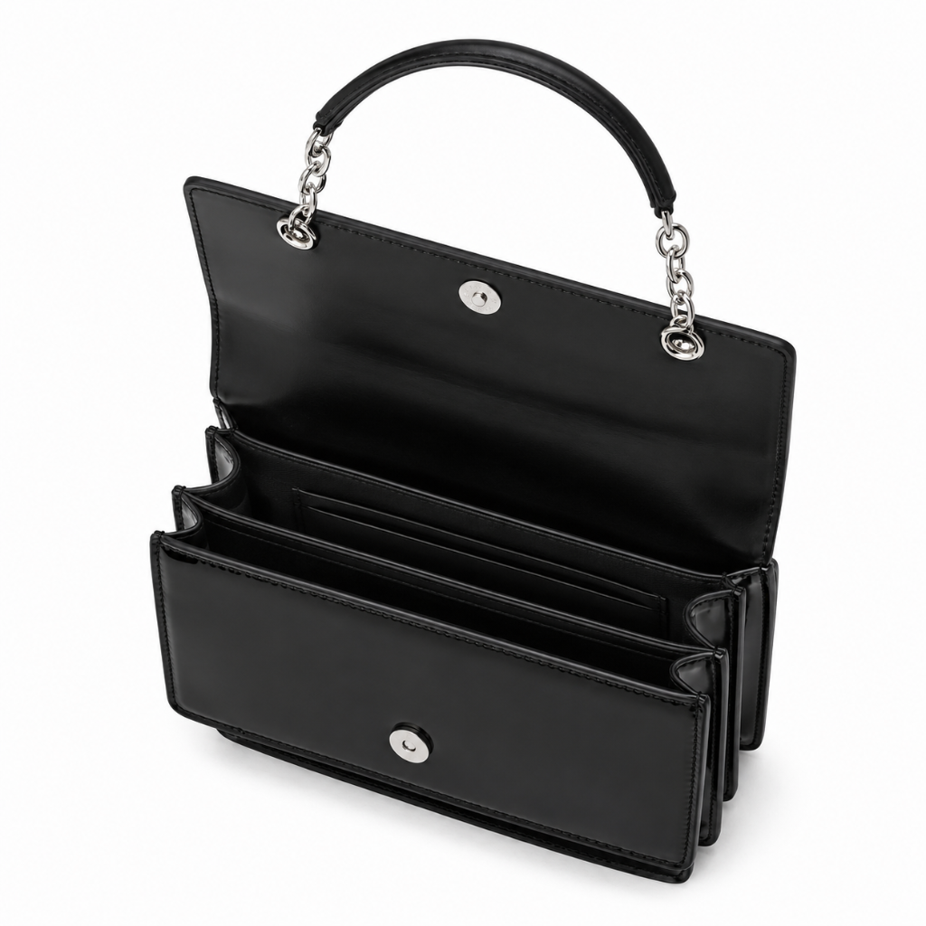 Concorde women's black shoulder bag interior detail