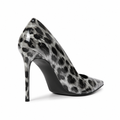 Strasbourg women's white leopard print court shoes heel detail
