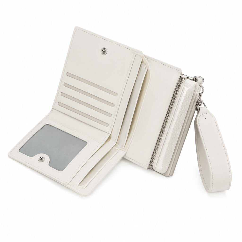 Palermo women's white wallet interior compartments